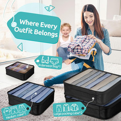 12PCS Packing Cubes for Suitcases Travel Luggage Organizer Set Carry On Bags