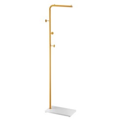 Coat Rack Freestanding Coats Rack with Quartz Stone Base & 3 Round Hooks