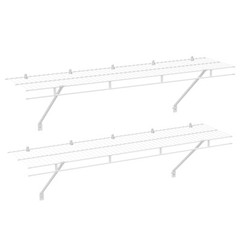 HAUSHOF 2-Pack Heavy Duty Closet Shelves Wall Mounted 4ftx12in Wire Shelving NEW