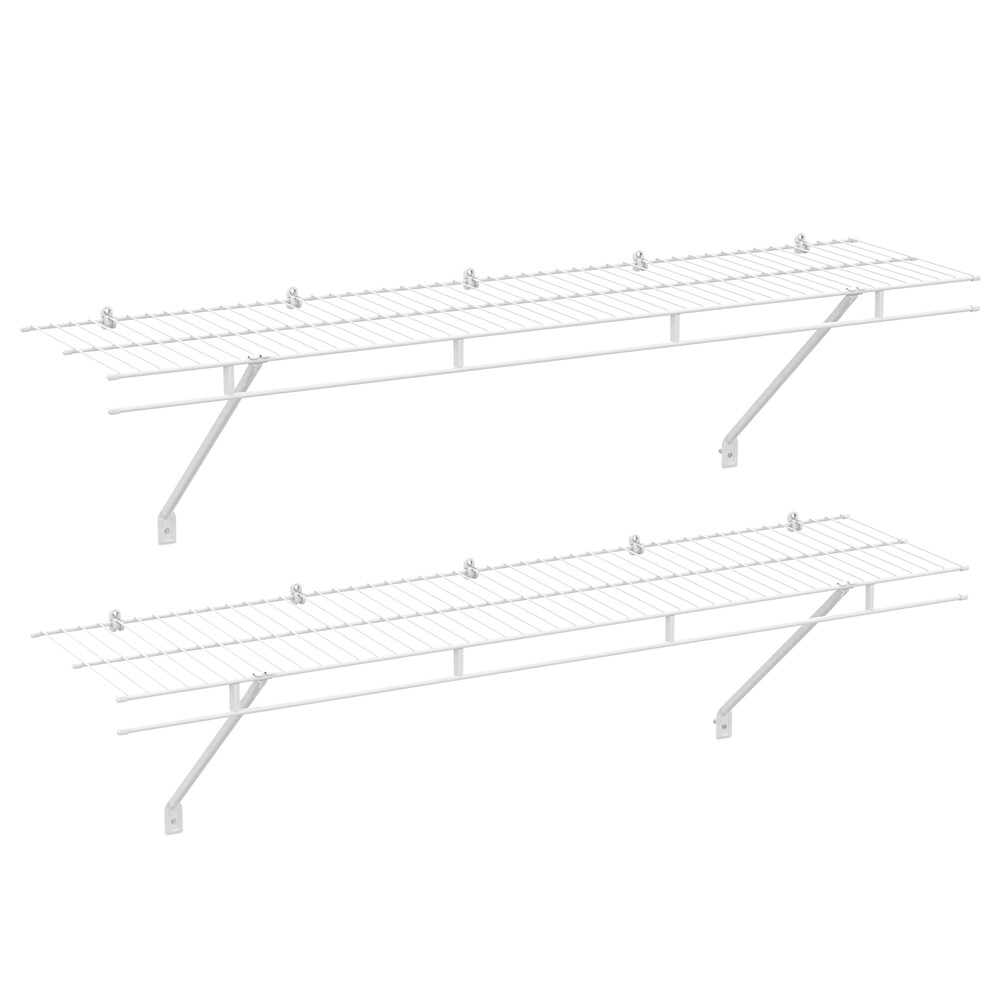HAUSHOF 4 ft x 12in Closet Shelves Wall Mounted 2-Pack for Laundry Room Closet