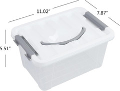 6-Pack 5.5 Quart Plastic Latching Storage Bins – Durable Organizing Solution