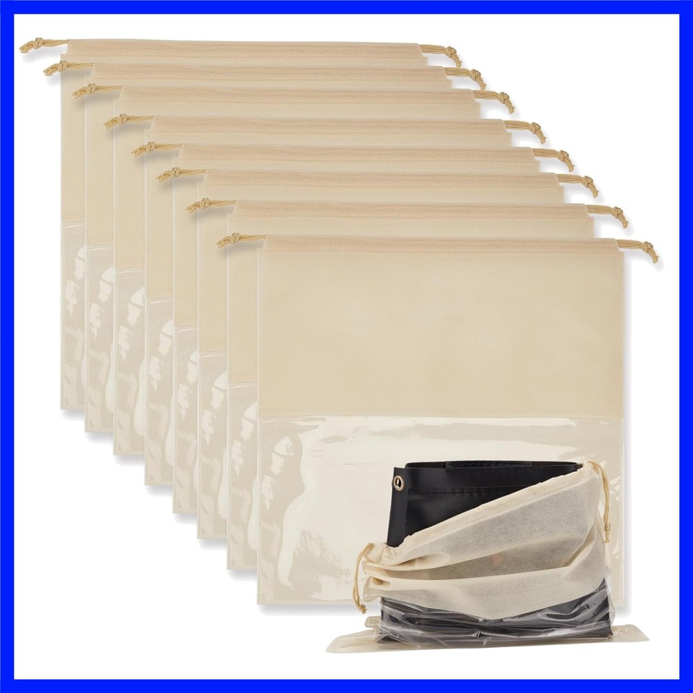 8 Pcs 17.7 x 17.7 Inches Non Woven Dust Bags for Handbags, Dustproof Drawstri…