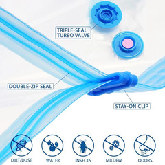 10 x Jumbo Vacuum Storage Bags Travel Space Saver Garment Seal Clothes Organizer