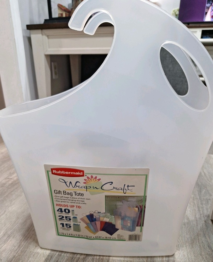RUBBERMAID WRAP N CRAFT GIFT BAG TOTE PLASTIC GIFT WRAP HOLDER
