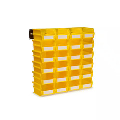 17 In. H X 16.5 In. W X 5.375 In. D Yellow Plastic 24-Cube Organizer