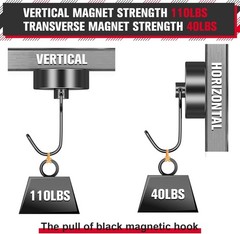 4 Pack 110LBS Magnetic Hooks Heavy Duty Neodymium Magnet Hooks for Hanging, Magn