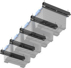 Heavy-Duty Adjustable Ceiling Storage Rack for Garage, 4 Bins, 16 Inch