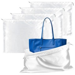 MAQIHAN 4 Pack Dust Bags for Handbags – Silk Purse 23.6″ X 19.6″, Silver