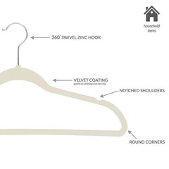 Ivory Velvet Hangers 25-Pack
