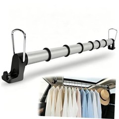 Car Clothes Hanger Bar, Adjustable 30-64 Inch Clothes Rack for Car Travel,