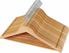 Wooden Hangers Pack of 20 & 80 Suit Hangers Premium Natural Finish Utopia Home