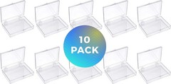 10-Pk Clear Hinged Plastic Container Keepsake Storage Boxes 3 1/2″ L x 2 9/16″ W