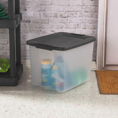 50 Qt Stackable Storage Bins with Latching Lid – 6-Pack for Organizing