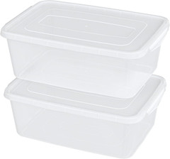 16 Quart Clear Latching Storage Bins, 2-Pack – Ideal for Dough Proofing