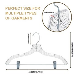 96 Quality Hangers Skirt Clear Plastic Hangers – Crystal Cut Hangers for Clothes