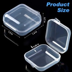 10Pcs Mini Plastic Ear Plug Case 1.8mm Square Box Hinged Lids Small Items