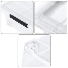 Kekow 4X Under Bed Storage Box w/ Lid & Wheels 40 Qt Plastic Stackable Organizer