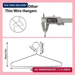 30Pack Heavy Duty Metal Coat Hangers, 16.5 in Stainless Steel Wire Hangers with