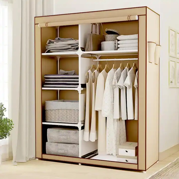65in Portable Closet Wardrobe Clothes Rack Storage Organizer w/ Shelf Non-Woven