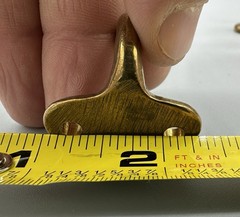 Antique Double Coat Hat Hooks Solid Brass Naval Military Decommissioned Ship