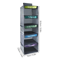 Yuuchoringee 5-Shelf 11 inches (W) x 11.8 (L) x 32.3 (H), Grey