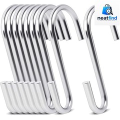 30-Pack Silver S Hooks for Hanging 2.4 Inch, Small S Hooks Alloy Steel Hanger…