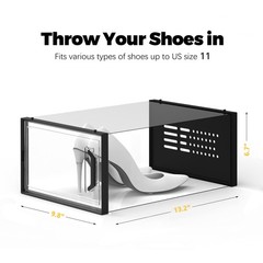 X-Large Shoe Storage Box Fit Size 11, Clear Plastic Stackable Shoe Organizer …