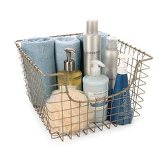 Scoop 13 In. D X 12 In. W X 8 In. H Medium Satin Nickel Steel Wire Storage Bin B
