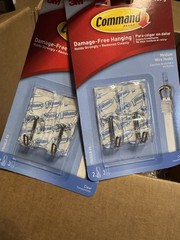 3M Command Clear Medium Hooks, 2 Lb Capacity, 2 Packs with 4 Strips Each