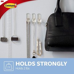 4 Packs 3M Command 2 Medium Crystal Hooks & 3 Adhesive Strips Per Pack Max 2 lb