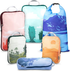 6 Piece Compression Packing Cubes Lightweight Travel Organizer Set