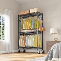 R2X Expandable Portable Closet with Lockable Wheels, 600lbs Capacity Heavy Du…