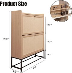 Shoe Storage Cabinet Shoe Organizer Entryway Closet Slim Shoe Rack Modern