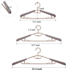 6-Pack Heavy Duty Plastic Extra-Wide Arm 15″-23″ Suits Clothes Hangers with Swiv