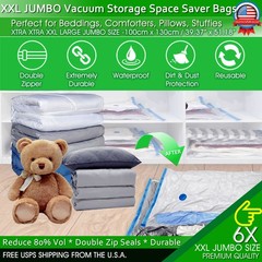 XXL Vacuum Storage Jumbo Bags Comforters Bedding Clothes Space Saver Hand Pump