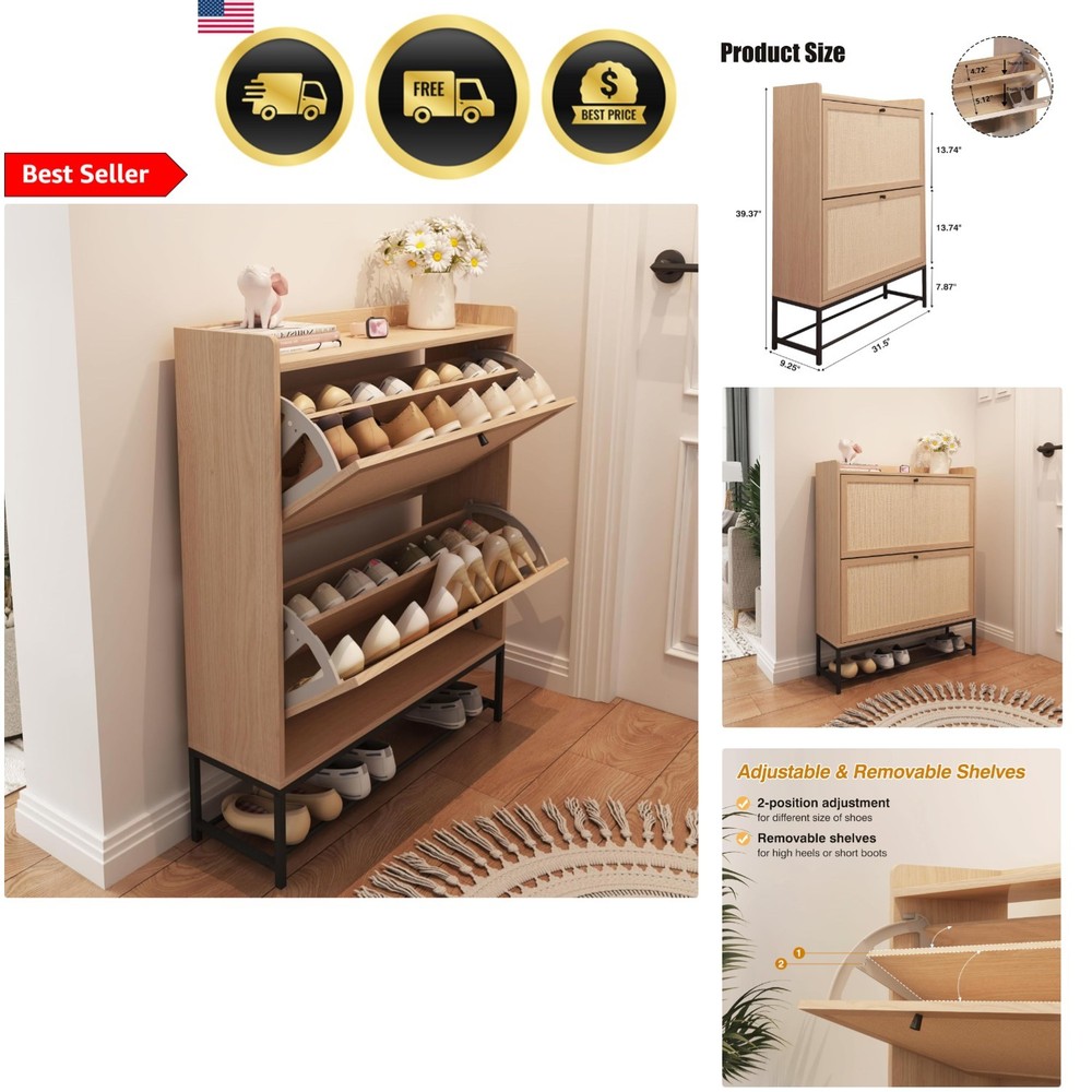 Shoe Storage Cabinet Shoe Organizer Entryway Closet Slim Shoe Rack Modern