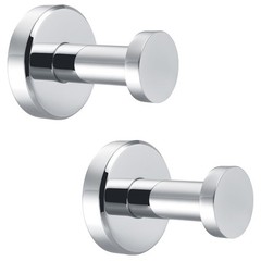 2 PCS Polished Chrome Bathroom Towel Hooks 304 Stainless Steel Round Robe