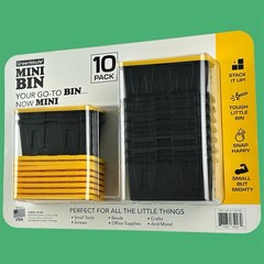GreenMade MINI BINS 10-Pack Tiny Tote Stackable Storage Heavy Duty Utility Style