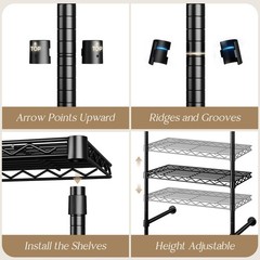 Wall Mounted Closet System, Heavy Duty 3-Row Clothes Rack, Expandable Industr…