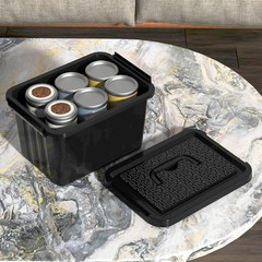 6-Pack 6 Quart Black Latching Storage Bins with Handles and Lids