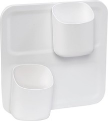 Magnetic Wall Organizer, perch by Urbio, 3 Piece Starter Kit, White, New