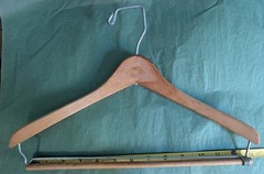 2 Vintage Wooden Hangers, 1- Pants + 1-shirt/coat hanger unbranded
