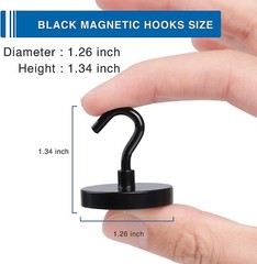 4 Pack 110 Lbs Magnetic Hooks Heavy Duty Neodymium Magnet Hook, Strong Magnetic