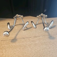 *2* Tri-Hook Polished Chrome Wall Mount Coat Hooks
