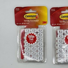 80 (2-40ct packs) 3M Command Damage-Free Hanging Decorating Clips NEW. Sealed.