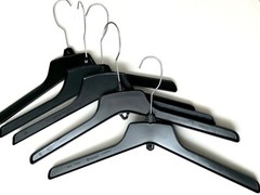 Lot of 27+1 High Quality HEAVY DUTY Black Hangers- Long Neck- for Coat/Shirt
