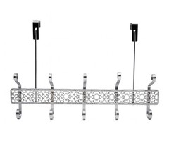 Heavy Duty Silver Over The Door Hanger Hanging Rack 10 Hooks Organizer