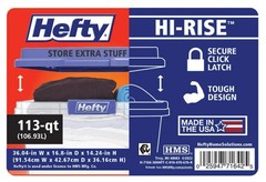 Hefty 72 Qt. Clear Plastic Storage Bin with Blue HI-RISE Lid, 6 Pack,Free ship