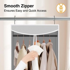 2 Pack Garment Bag for Hanging Clothes Closet, Hanging Garment Cover with Bui…
