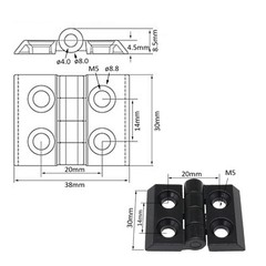 FORRCKY 4 Sets 2020 Hinge and 20 Series Extrusion T Slot Door Handles 90mm 20…